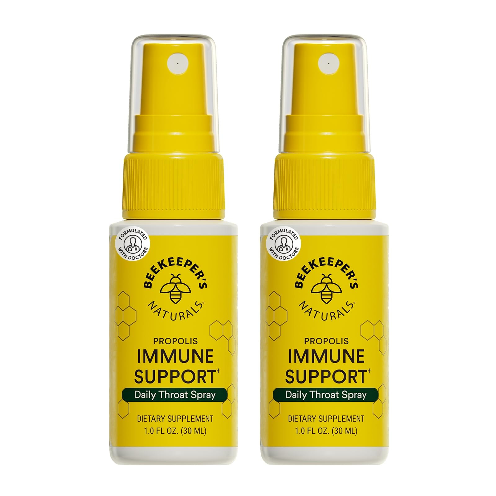 Beekeeper's Naturals Propolis Throat Spray, Natural Immune Support & Sore Throat Relief - Antioxidants, Keto, Paleo, Gluten-Free, 1.0 oz (Pack of 2) | Amazon (US)