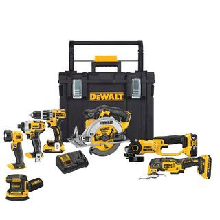 DEWALT 20-Volt MAX Cordless Combo Kit (7-Tool) with ToughSystem Case, (1) 20-Volt 4.0Ah Battery &... | The Home Depot