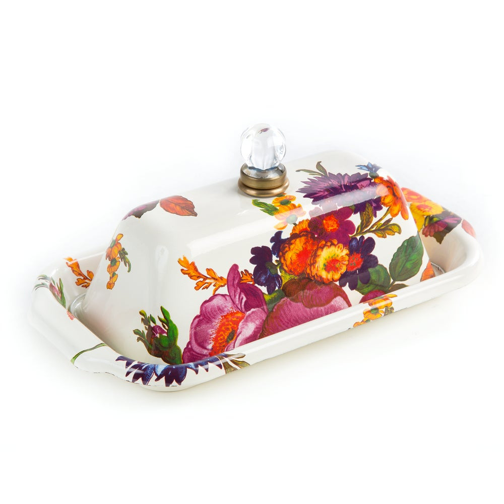 White Flower Market Butter Box | MacKenzie-Childs