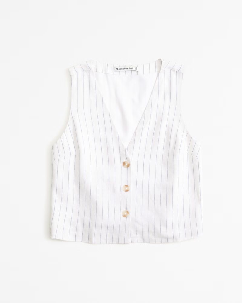 Linen-Blend Vest Set Top | Abercrombie & Fitch (UK)