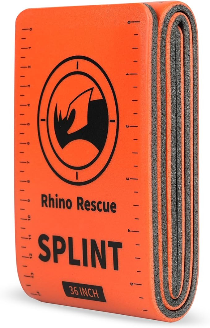 RHINO RESCUE First Aid Splint 36" X 4.3" Orange-Gray, Keep Bones in Position (1, Folded) | Amazon (US)