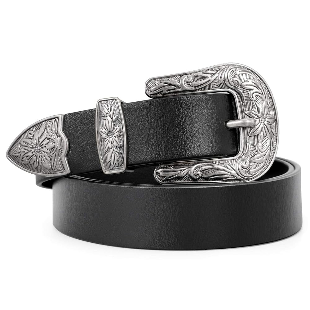 WERFORU Western Belt For Women,Cowgirl Cowboy Belt For Jeans Pants With Silver Vintage Western Bu... | Amazon (US)