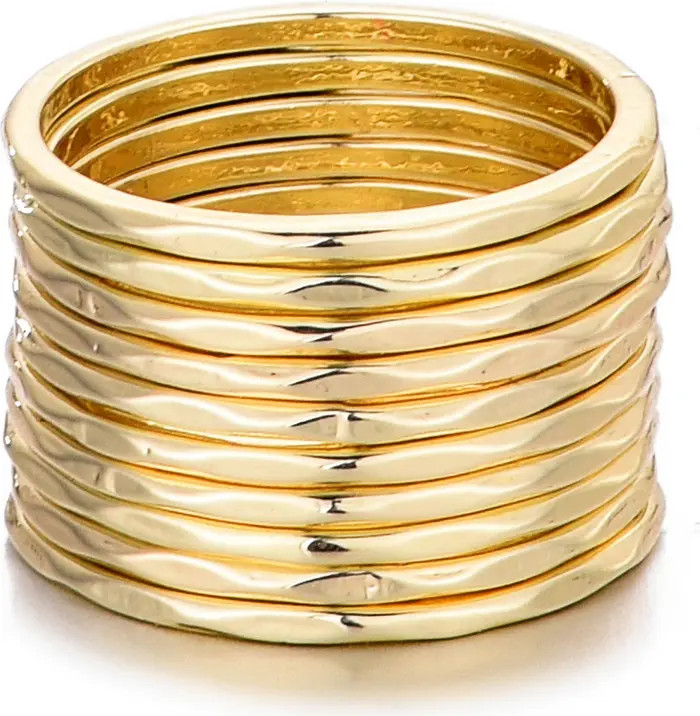 Adornia Set of 10 Hammered Band Rings | Nordstromrack | Nordstrom Rack