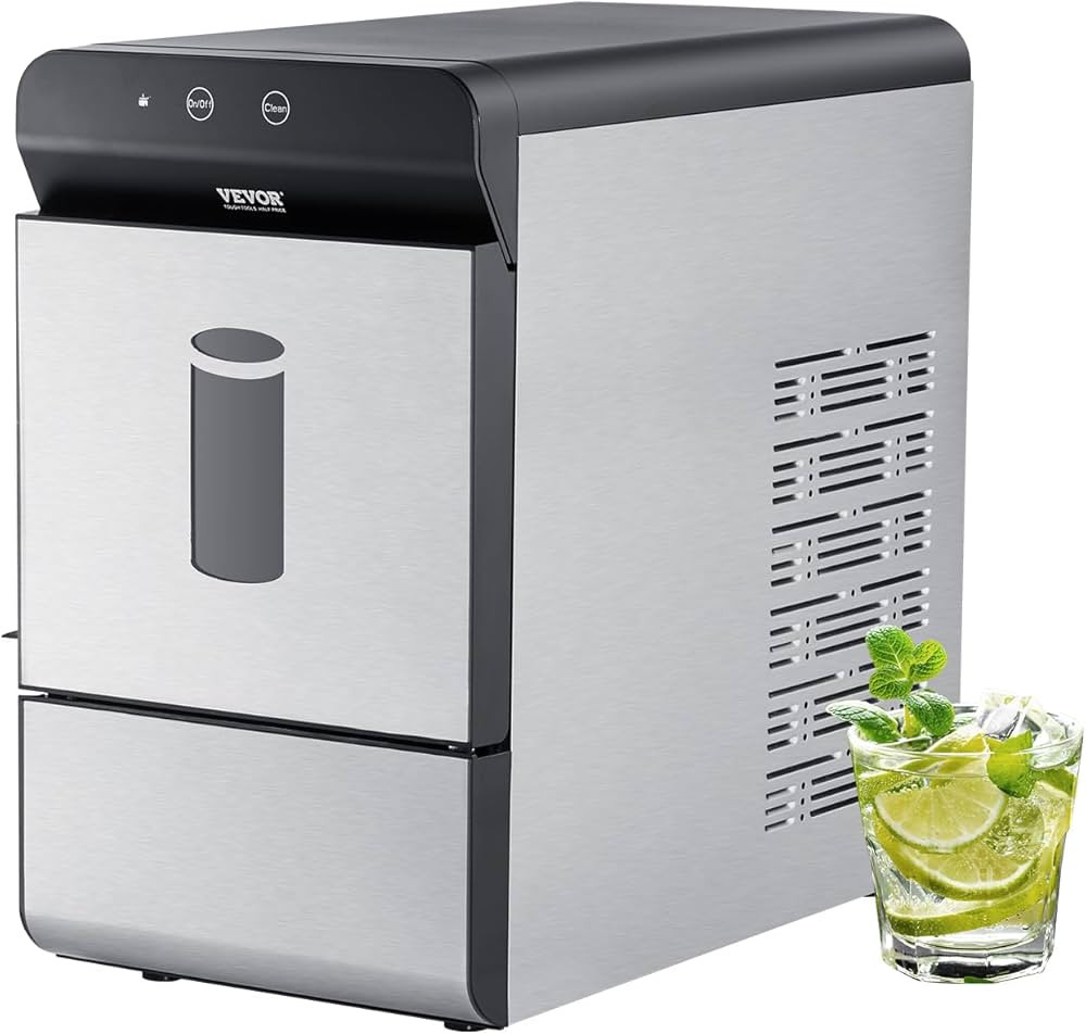 VEVOR Nugget Ice Maker Countertop, 37lbs in 24 Hrs, Manual & Auto Refill Nugget Ice Maker Self Cl... | Amazon (US)