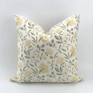 French General Yellow and Green Floral Pillow Cover - Etsy | Etsy (Global)