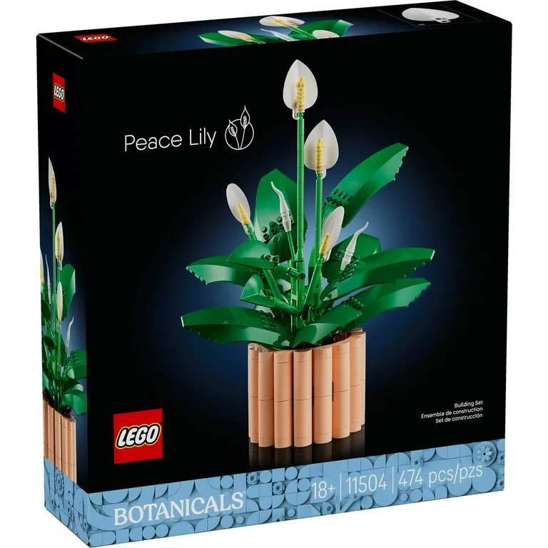 LEGO Botanicals Peace Lily Flower Building Set for Adults - DIY Bedroom, Book Shelf & Office Deco... | Walmart (US)