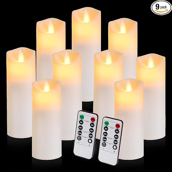 Amazon.com: Aignis Flickering Flameless Candles with 10-Key Timer Remote, Exquisite Decor Battery... | Amazon (US)
