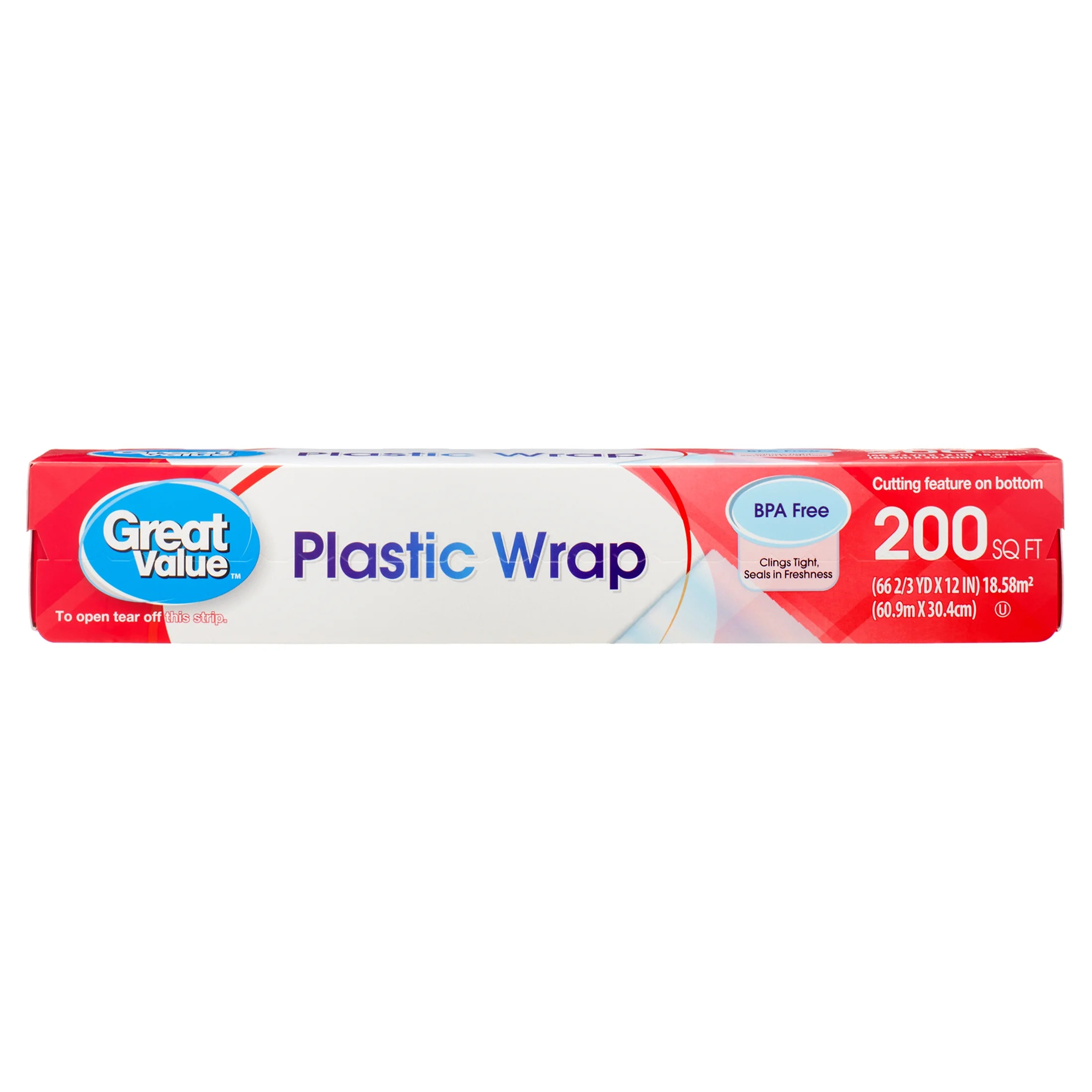 Great Value Plastic Wrap, 200 Sq ft | Walmart (US)