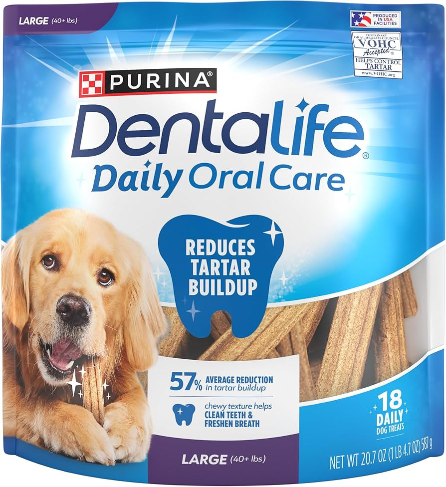 Purina DentaLife Made in USA Facilities Large Dog Dental Chews, Daily - 18 ct. Pouch | Amazon (US)