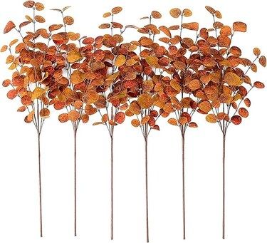 6 Pieces Fall Picks Fall Stems, Artificial Eucalyptus Stems Golden Eucalyptus Picks Autumn Picks:... | Michaels Stores