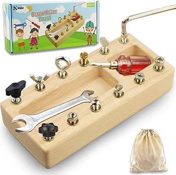Montessori Screwdriver Board Set, Wooden Montessori Toys for 3 4 5 Year Old Kids, Educational Scr... | Amazon (US)