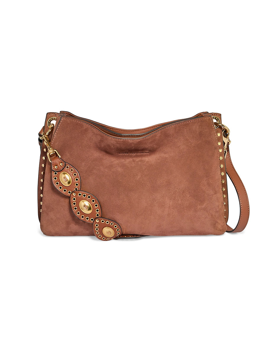 Women's Roma Suede Double Entry Shoulder Bag - Nutshell | Saks Fifth Avenue
