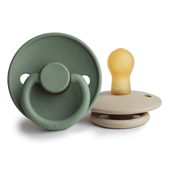 FRIGG Natural Rubber Baby Pacifier | Made in Denmark | BPA-Free (Lily Pad/Sandstone, 0-6 Months) | Amazon (US)