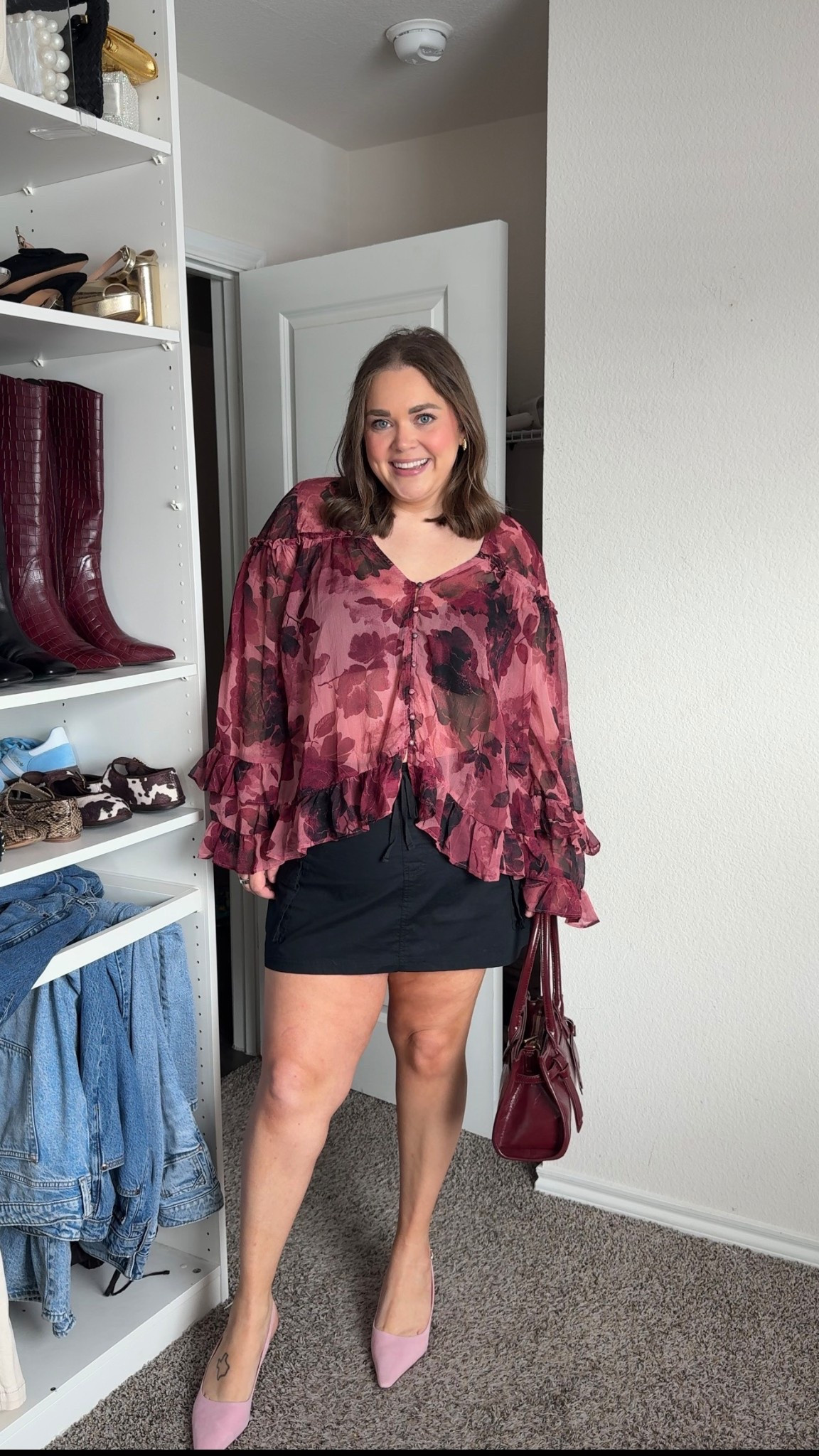 Valentine’s Day outfit on sale!! Wearing xl in top 1x in skirt. Go up a half die in heels since they’re pointed toe 

#LTKSaleAlert #LTKValentine #LTKPlusSize