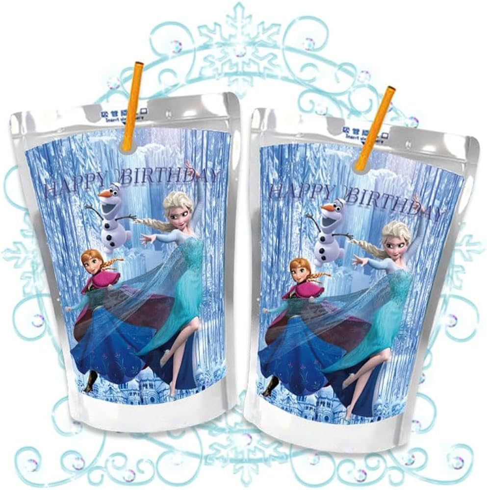 24peices Frozen Juice Bag Tags Stickers for Frozen Party Decorations.Frozen Birthday Party Suppli... | Amazon (US)