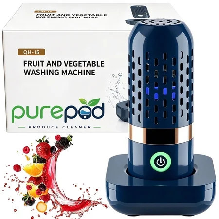 Purepod for Cleaning Produce, Purepod Produce Cleaner, Portable Vegetable Washer with OH-Ion Water Cleaning Technology, IPX7 Waterproof Food Cleaner for Produce, Meat, Seafood | Walmart (US)