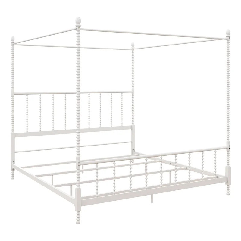DHP Emerson Metal Canopy Bed in King Size Frame in White | Walmart (US)
