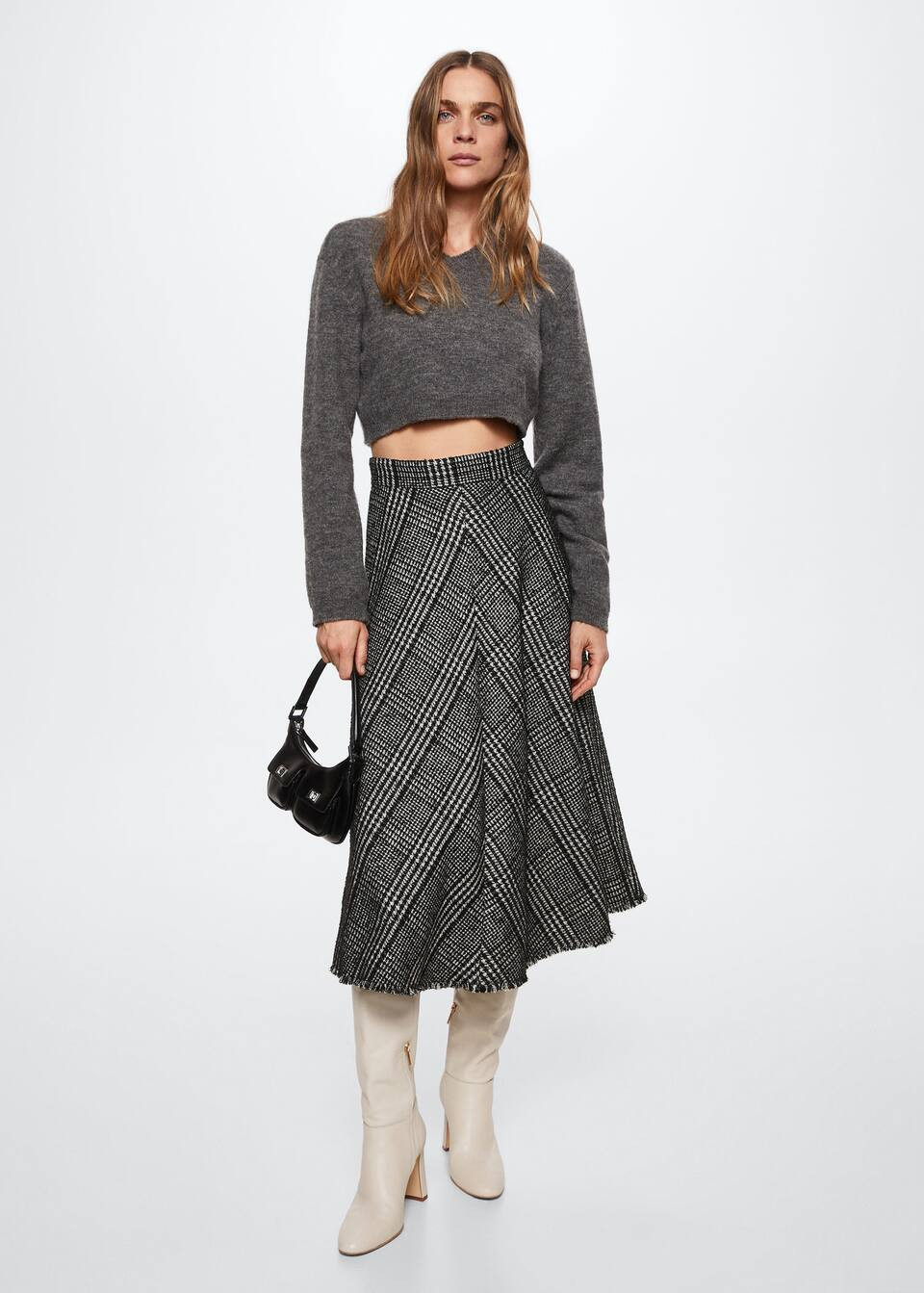 Checked midi skirt | MANGO (US)