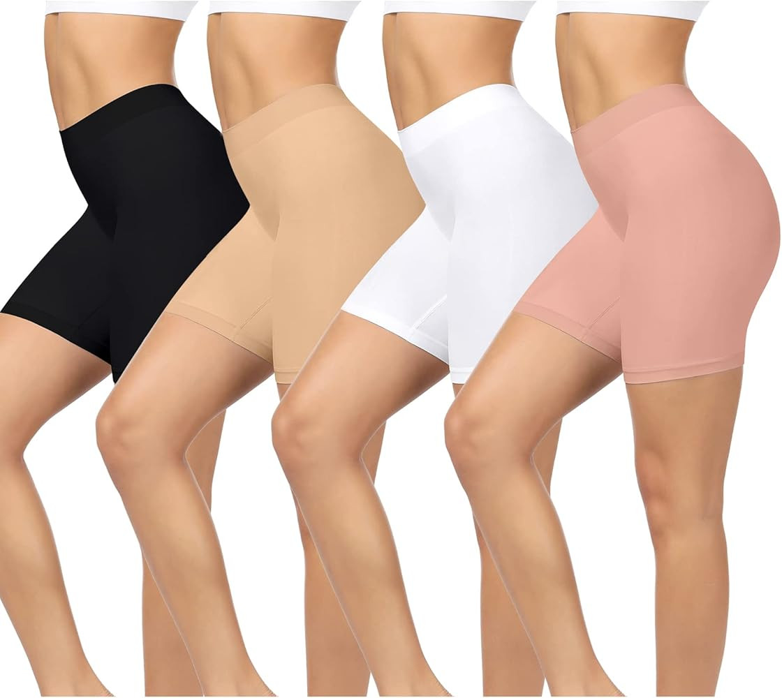 BESTENA 4 Pack Slip Shorts for Under Dress Seamless Smooth Boyshorts Panties Boxer Briefs for Wom... | Amazon (US)
