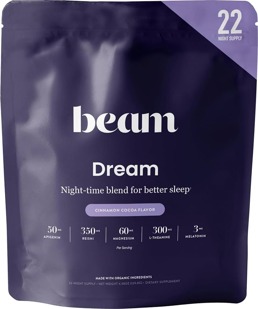 Beam Dream Sleep Powder | Organic | Natural Ingredients | L-Theanine | Magnesium | Calm Support S... | Amazon (US)