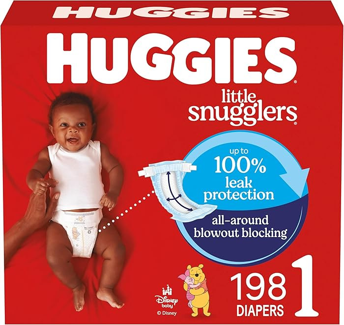 Huggies Size 1 Diapers, Little Snugglers Diapers, Size 1 (8-14 lbs), 198 Count (6 Packs of 33), P... | Amazon (US)