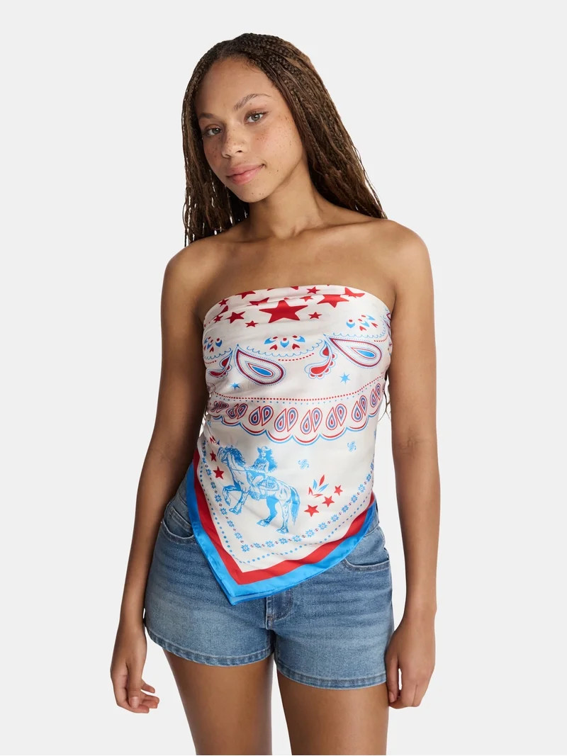 No Boundaries Women's Americana Print Square Scarf | Walmart (US)