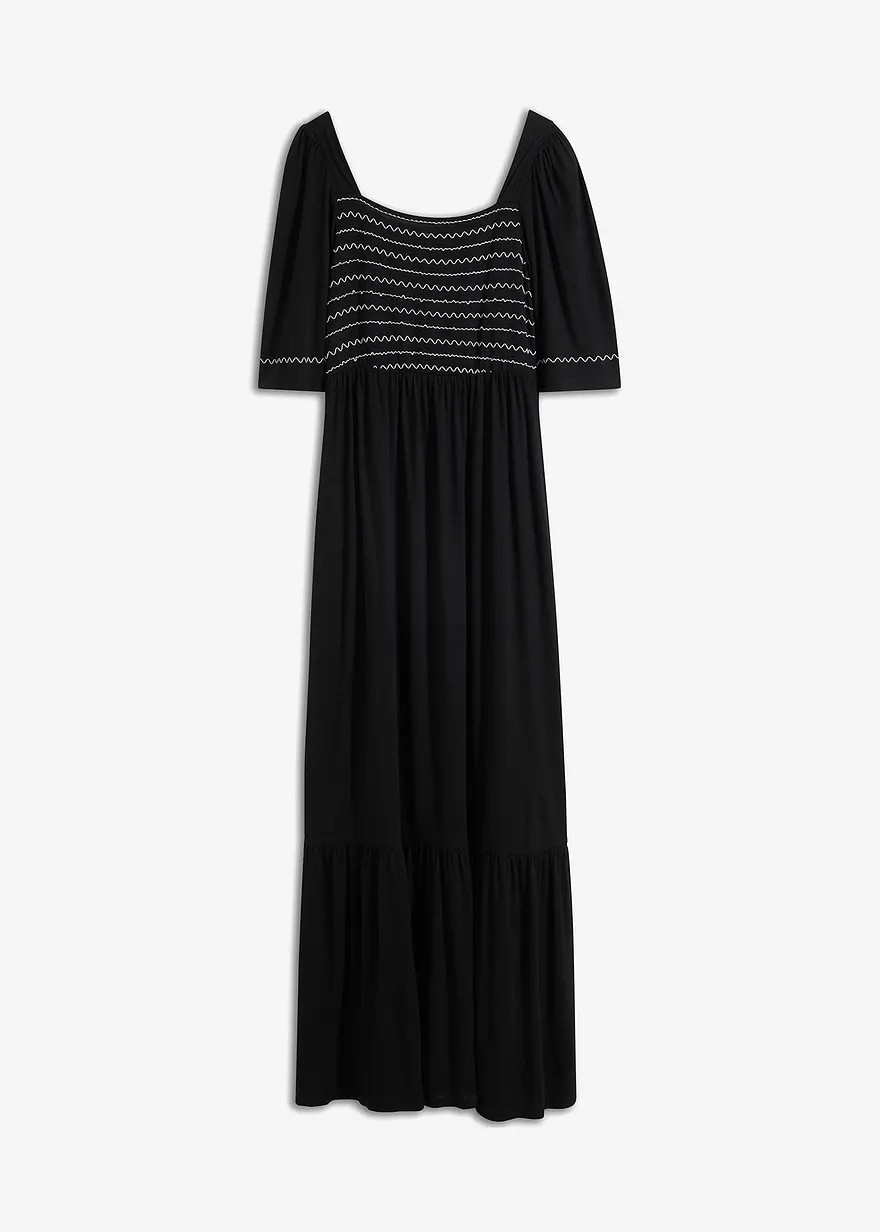 Jerseykleid mit gesmokten Zier-Steppungen am Oberteil | bonprix | Bonprix DE