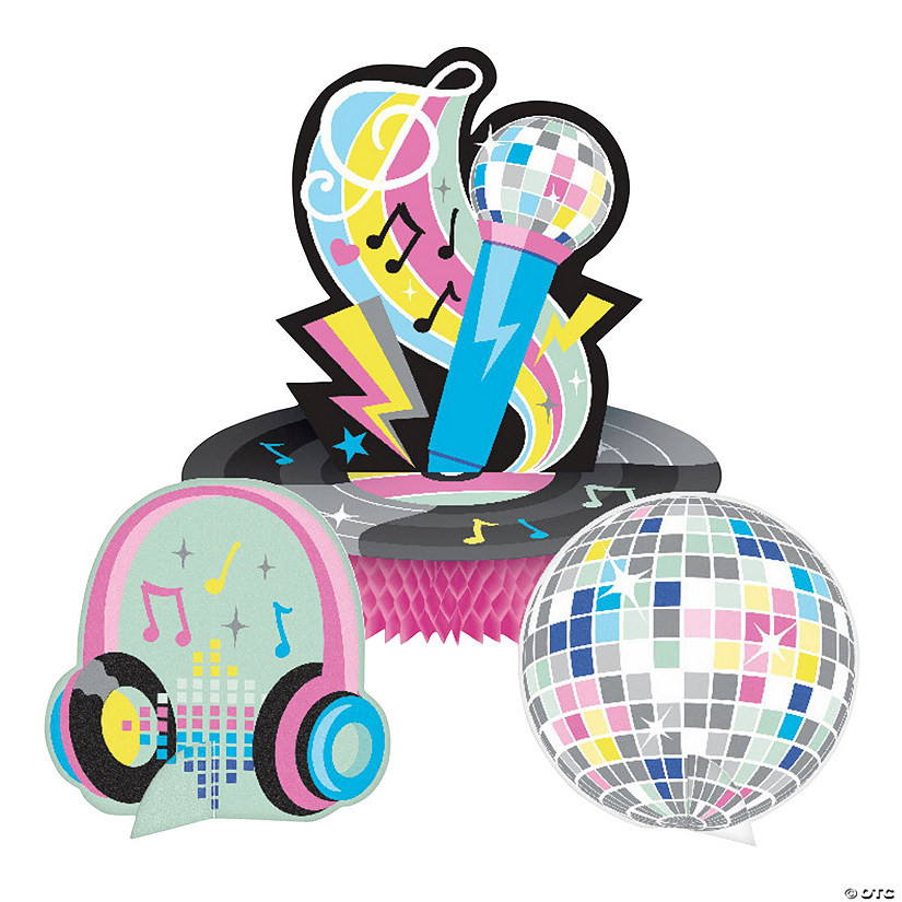 Birthday Beats Disco Party Honeycomb Centerpieces - 3 Pc. | Oriental Trading Company