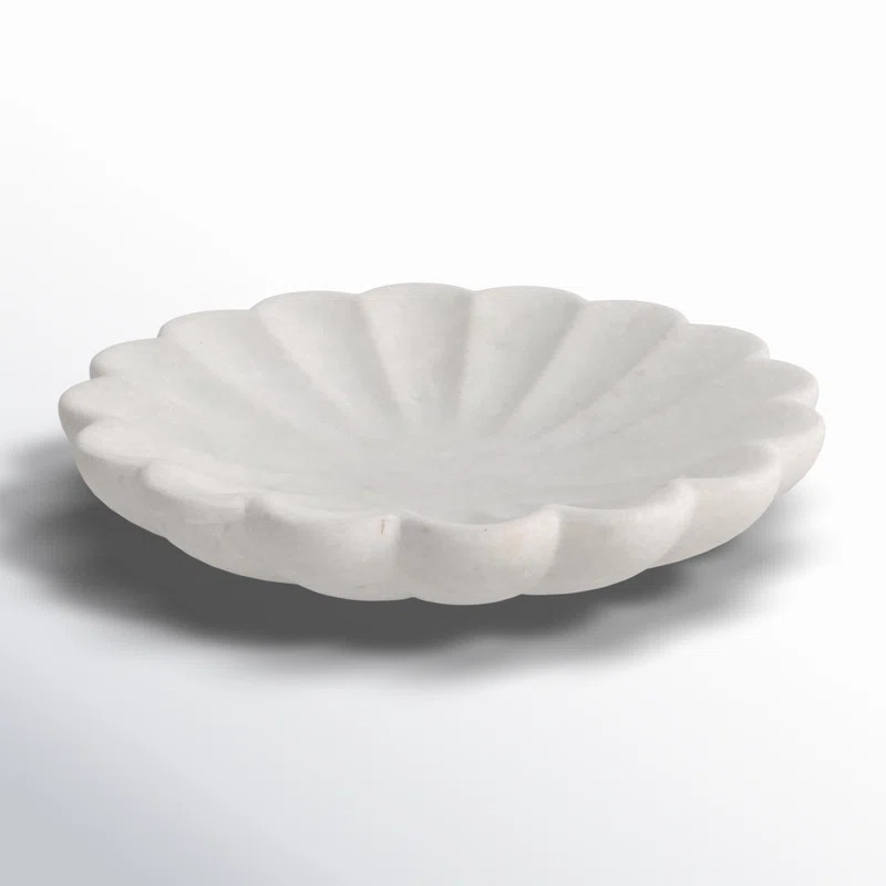 Joss & Main Swanmore 8" Marble Flower Tray, Tan, 2"H - 8" x 8" x 2" | Wayfair | Wayfair North America