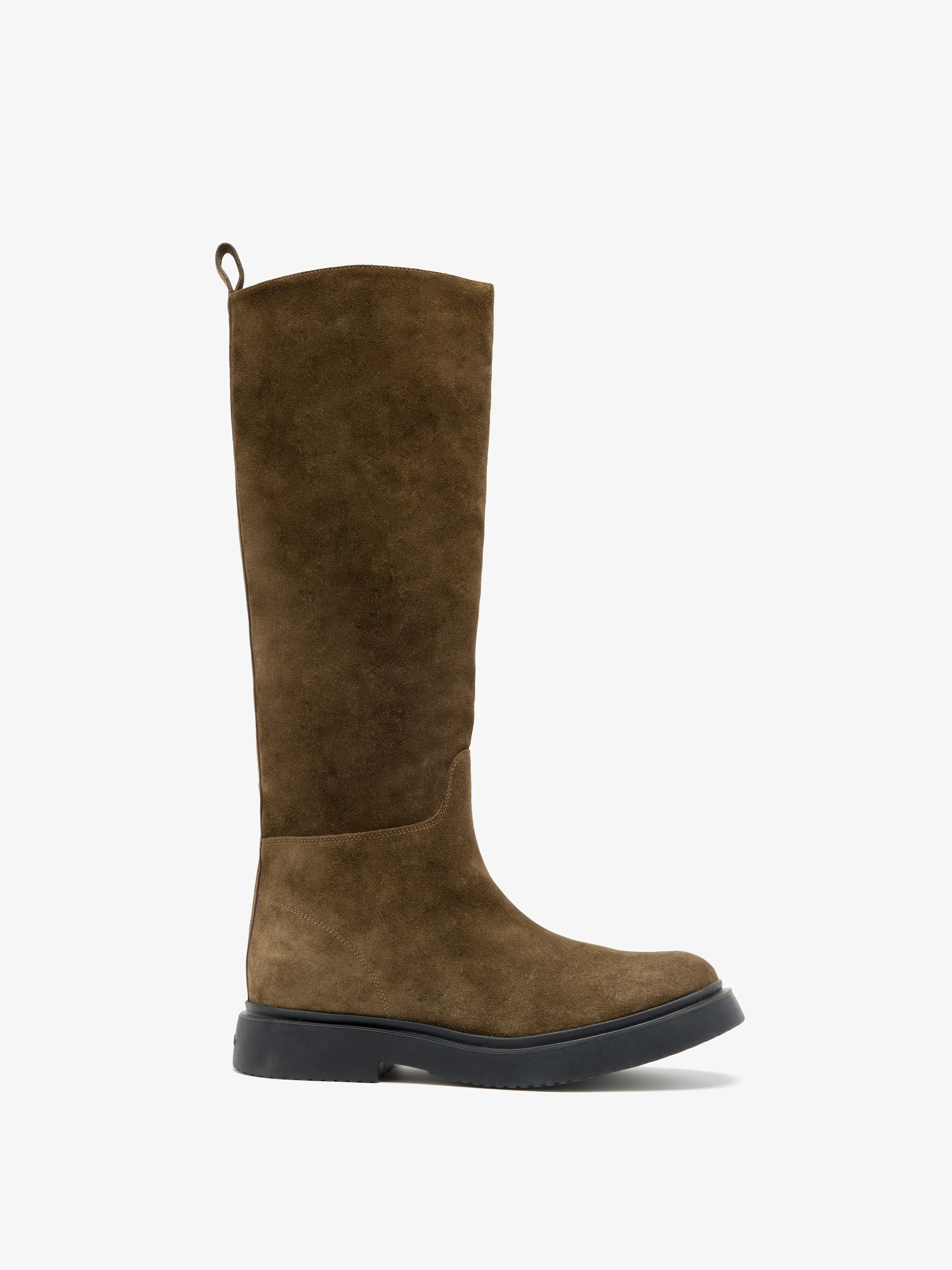 Proenza Schouler Bank Boots in Calf Suede- Bark | Proenza Schouler LLC