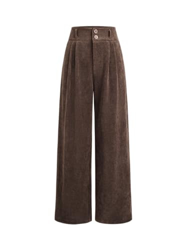 CIDER Corduroy High Waist Solid Pleated Wide Leg Trousers | Amazon (US)