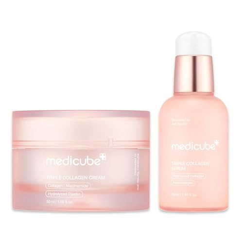 medicube Triple Collagen Nourish and Hydrate Duo: Triple Collagen Cream and Triple Collagen Serum | Niacinamide, Hyaluronic Acid for Glowing, Fimer-Looking Skin | Korean Skin Care | Amazon (US)