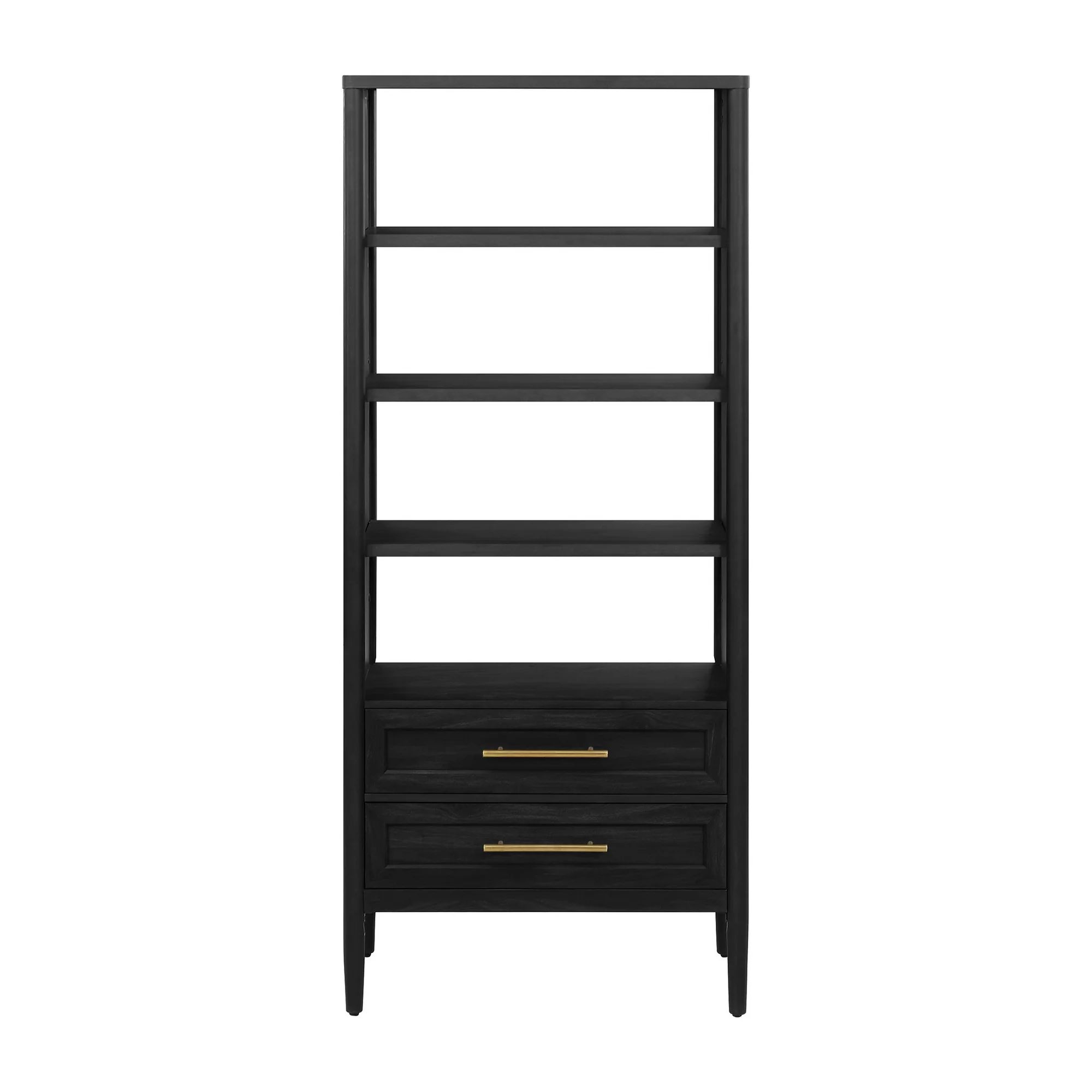 Better Homes & Gardens Oaklee 4-Shelf Bookcase with Storage Drawers, Charcoal Finish | Walmart (US)