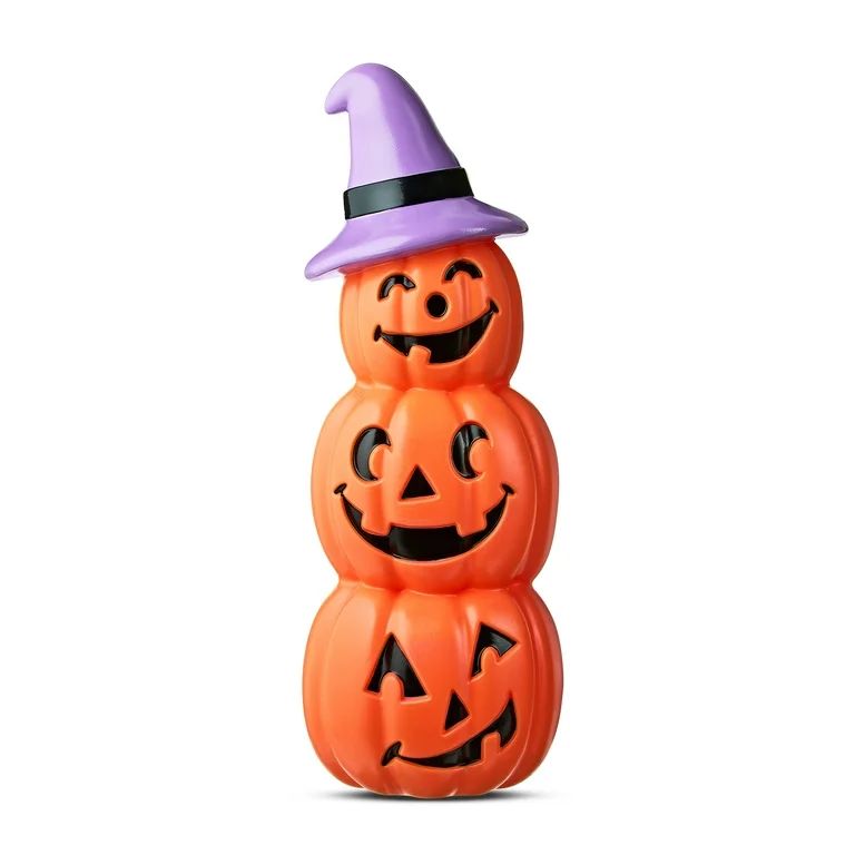 Halloween PE Witch Jack-o'-Lantern Stack Decoration, 17 in, by Way To Celebrate | Walmart (US)