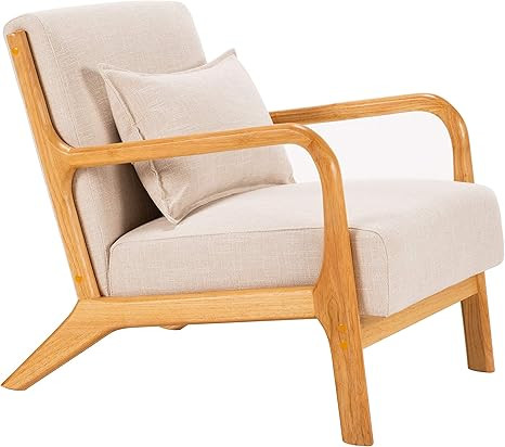 UNICOO - Mid-Century Modern Accent Chair, Fabric Reading Armchair, Easy Assembly, Lounge Chair fo... | Amazon (US)