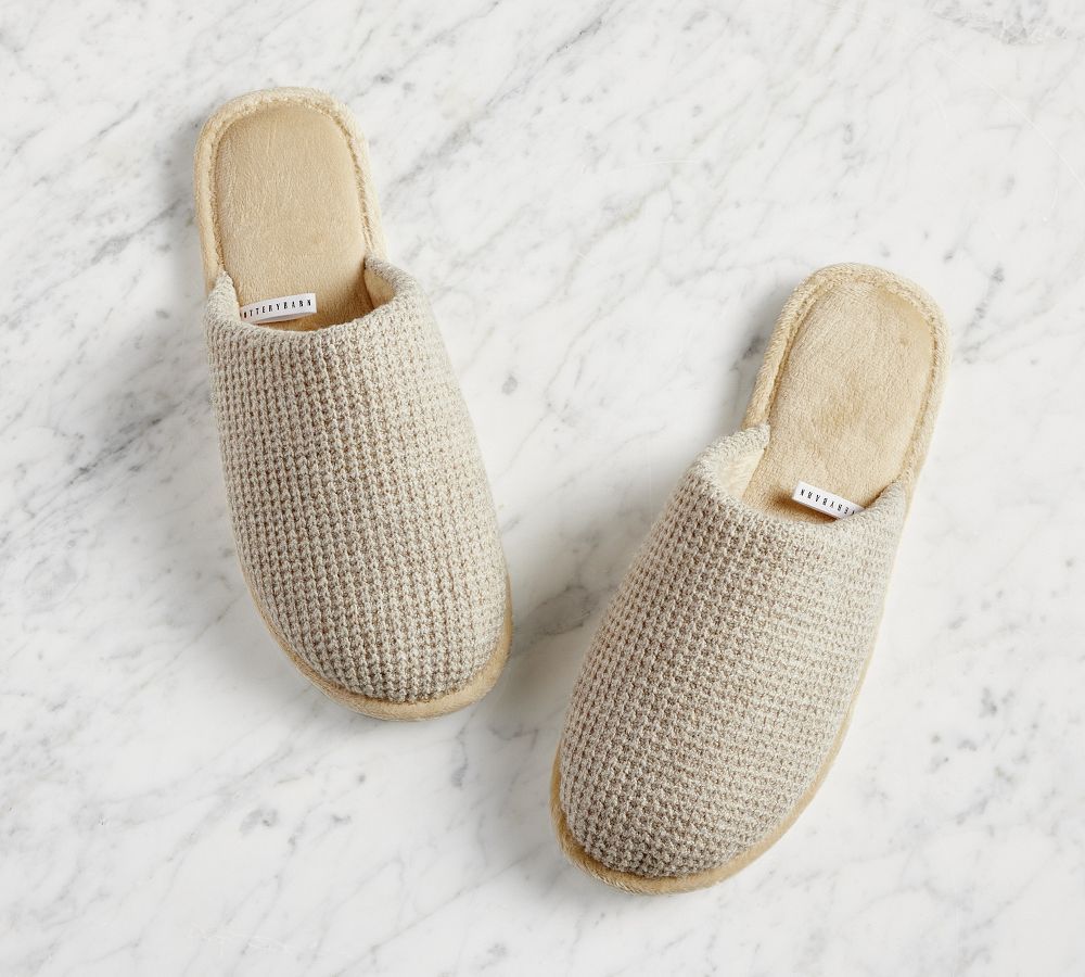 Oatmeal Cozy Thermal Slippers, Medium | Pottery Barn (US)