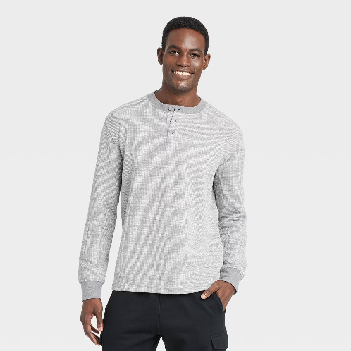 Men's Long Sleeve Textured Henley T-Shirt - Goodfellow & Co™ | Target