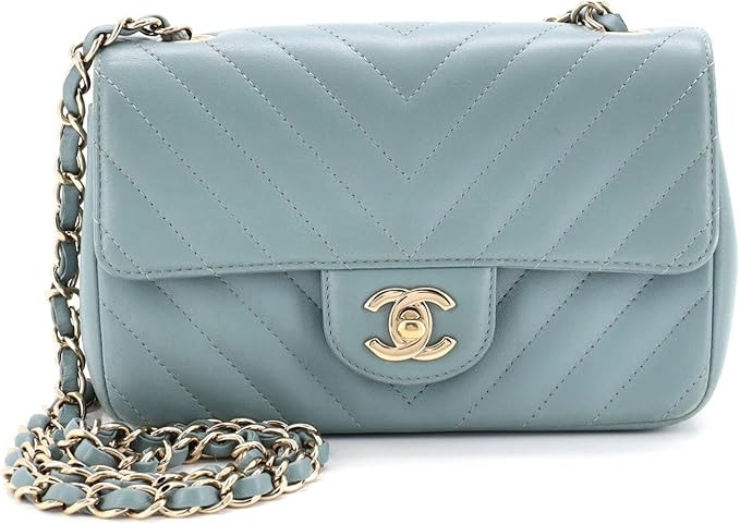 Amazon.com: Chanel, Pre-Loved Classic Single Flap Bag Chevron Lambskin Mini, Green : Amazon Luxur... | Amazon (US)