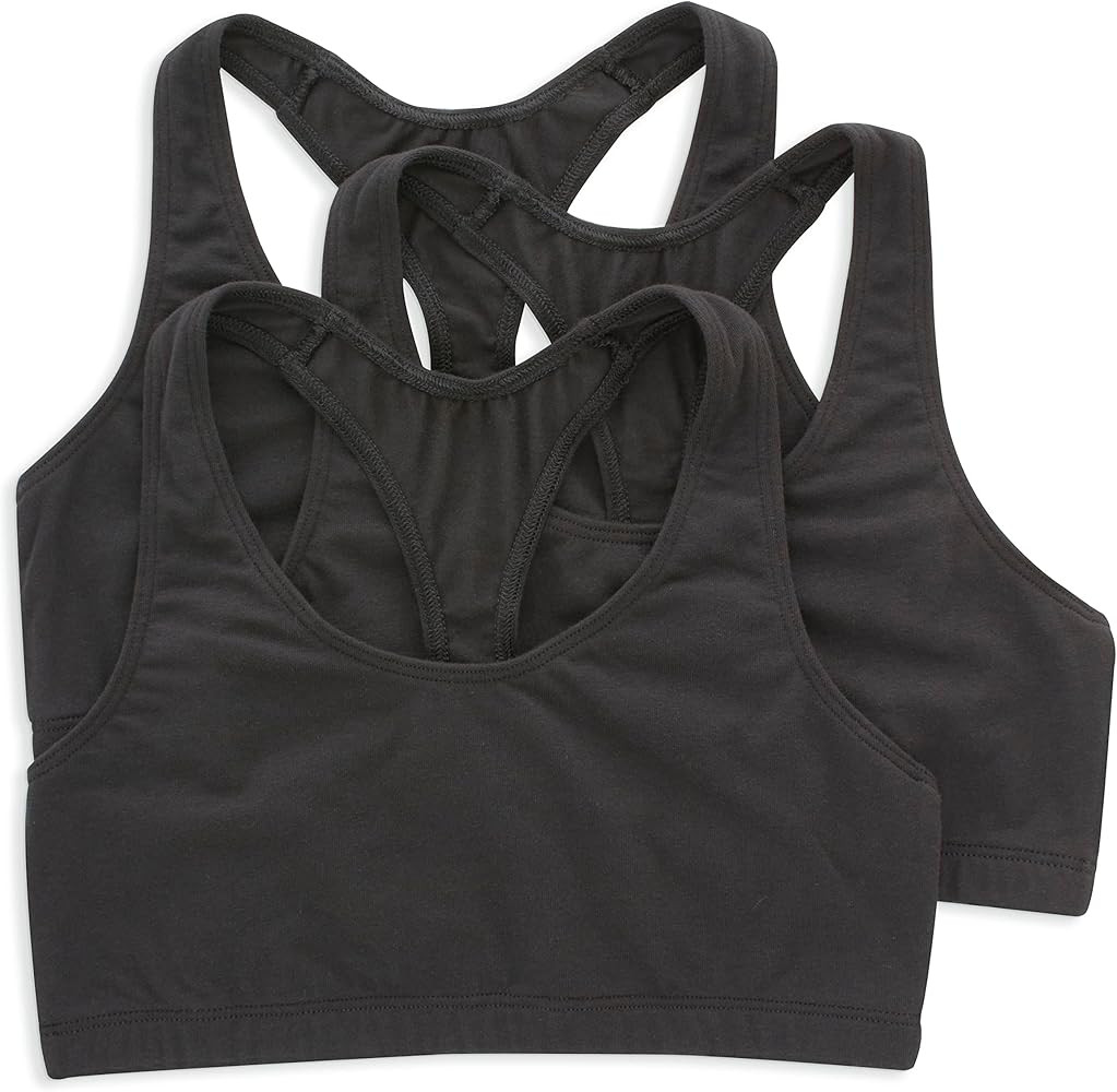 Hanes Women's Racerback Cotton T-Back Bralette (3 Pack) | Amazon (US)