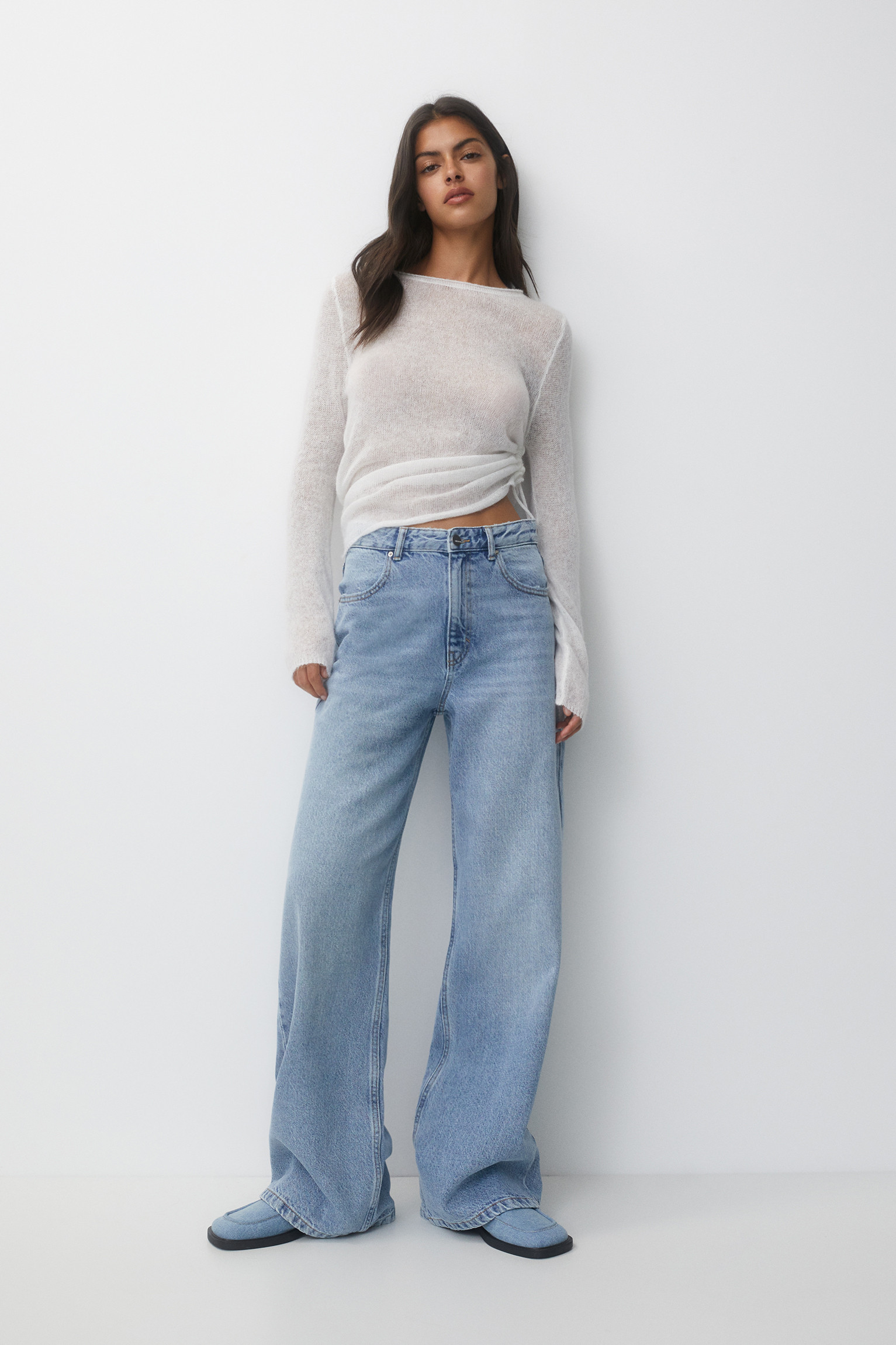 Wide-Leg-Jeans mit hohem Bund | PULL and BEAR DE