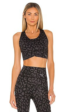 Puma Mid Impact Forever Luxe Ellavate Graphic Bra in Puma Black from Revolve.com | Revolve Clothing (Global)