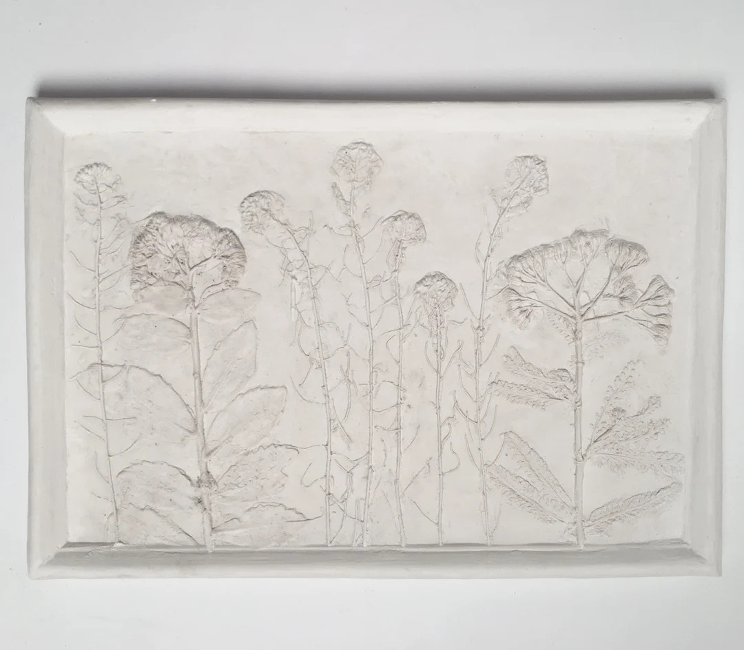 Tile Wild Flowers Mix Cast Botanical Decorative Unique Plaster - Etsy | Etsy (US)