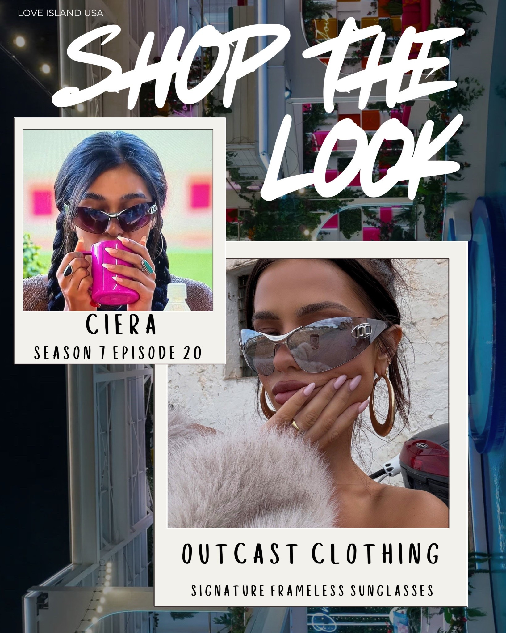 🕶️ Cierra Ortega’s Iconic Frameless Sunnies — Villa Realness Alert 🕶️
Cierra has become Season 7’s breakout star, effortlessly blending Mexican‑Puerto Rican flair with bombshell confidence. Her Outcast Clothing Signature Frameless Sunglasses from the villa have gone full-on viral.

⚠️ These shades are sold out, but you can join the waitlist to be first notified when they’re back in stock.
💸 For the same sleek, edgy vibe, I’ve also tagged multiple budget-friendly dupes that are in stock right now.

Cierra’s edgy glam is fueling a major influencer moment—her tinted Prada-inspired frames and unmistakable persona have even sparked a #CierraOrtegaSunnies hashtag trend  ￼ ￼.

🛍️ Whether you’re after her exact shades or want a great alternative, everything’s tagged to this post. Don’t sleep on the waitlist!

#CierraOrtega #LoveIslandUSA #Season7 #OutcastClothing #FramelessSunglasses #CierraLoveIsland #SunglassTrend #SoldOutStyle #WaitlistAlert #LTKFinds #LTKAccessories #RealityTVStyle #LoveIslandFashion #StatementAccessories #IslandVibes #ExplorePage #SummerSunnies #ShieldSunnies #AsSeenOnTV

#LTKSeasonal #LTKFindsUnder50 #LTKStyleTip