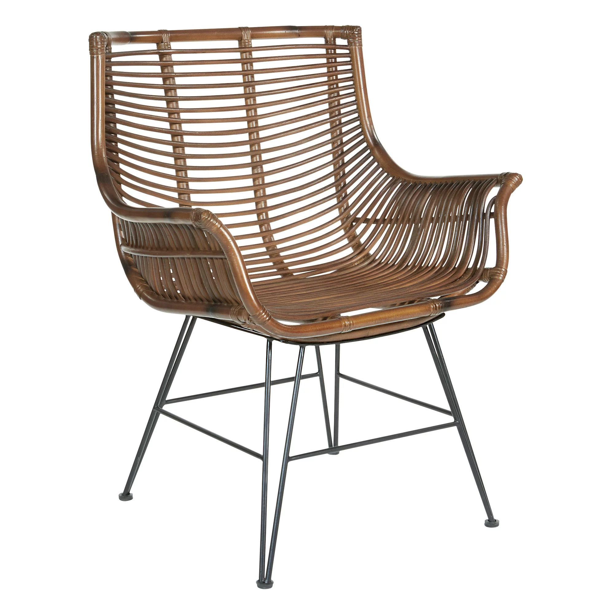 OSP Home Furnishings Dallas Chair with Brown Stained Rattan Frame ASM | Walmart (US)