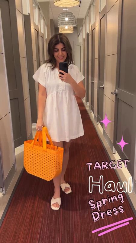 ✨The Cutest Spring Dress✨
I love this dress, So comfy and lightweight! 
I am 5’5 | 140 lb |
Body Shape: Pear 🍐
I usually wear size Small at Target but I had to size down to X-small for this Dress. 
Mid-length 
V-neckline 
_____
Sandal is very comfy and comes in beautiful colors. 
#targetdress #springdress #summerdress #cutedress #beachoutfit #springoutfit #sandal #mothersday #targethaul #size6, woven tote handbag #swimbag #beachbag 

#LTKSeasonal #LTKstyletip #LTKFind
