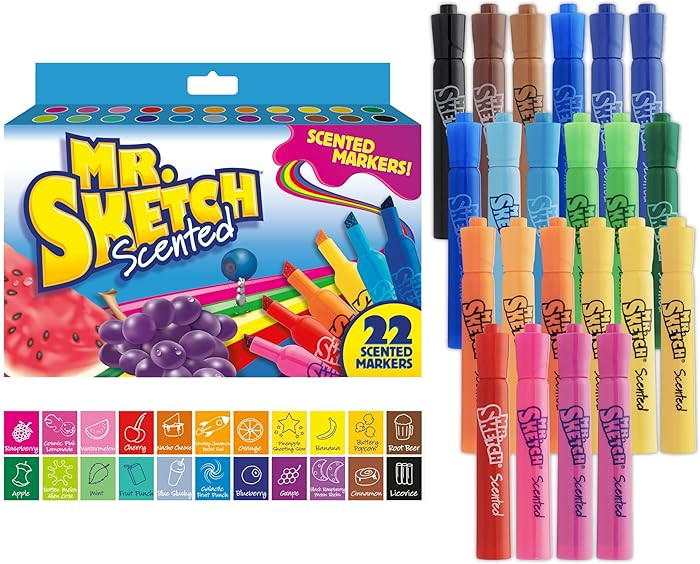 Mr. Sketch Scented Markers, Chisel Tip, Assorted Colors, 22 Count - Fun for Kids, Coloring, Spark... | Amazon (US)