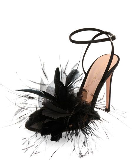 Selah Feather Ankle-Wrap 105mm Sandal | Neiman Marcus
