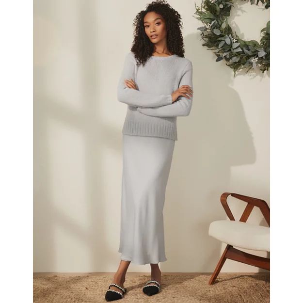 Knit & Woven Crew-Neck Dress | The White Company (UK)