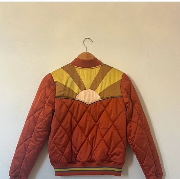 Classic Rock Couture Rising Sun Quilted Jacket in Rust and Teal | Poshmark