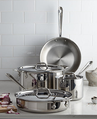 All-Clad D3 Stainless Steel Cookware Set, Exclusively at Macy’s, 7 Piece - Macy's | Macy's